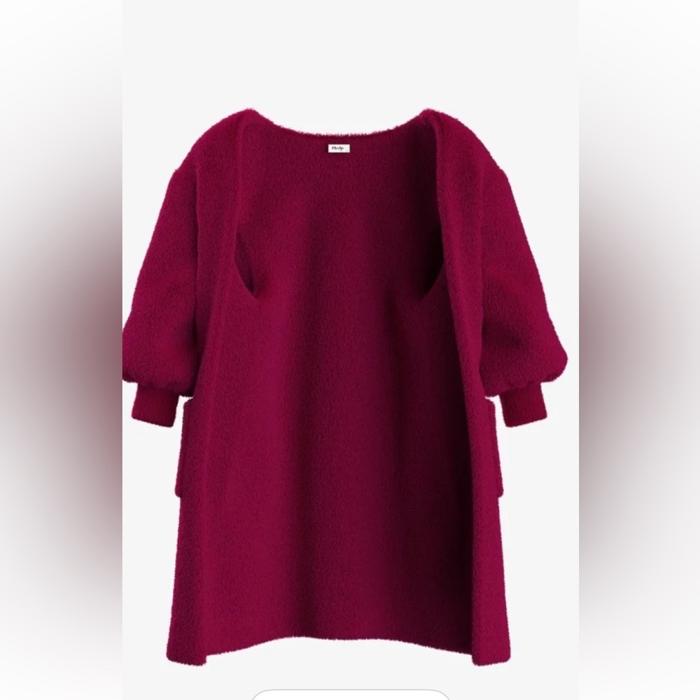Pleshy  cozy Elegant Burgundy Women's cardigan medium
